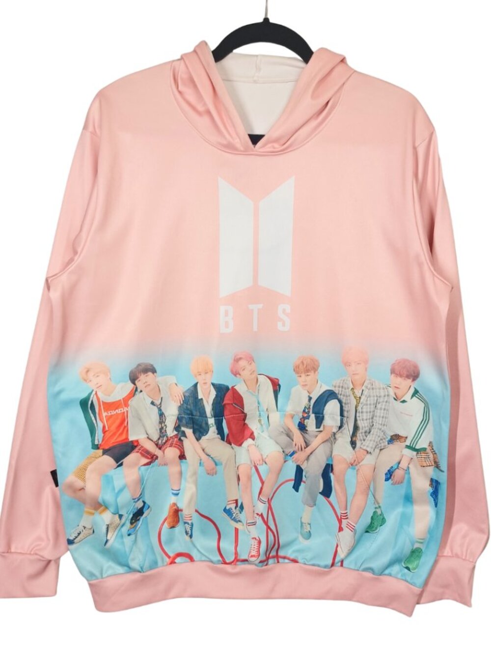 JAGUAR SPORT BTS Hoodie Group Photo Army Logo Pink Graphic Sweater XLarge